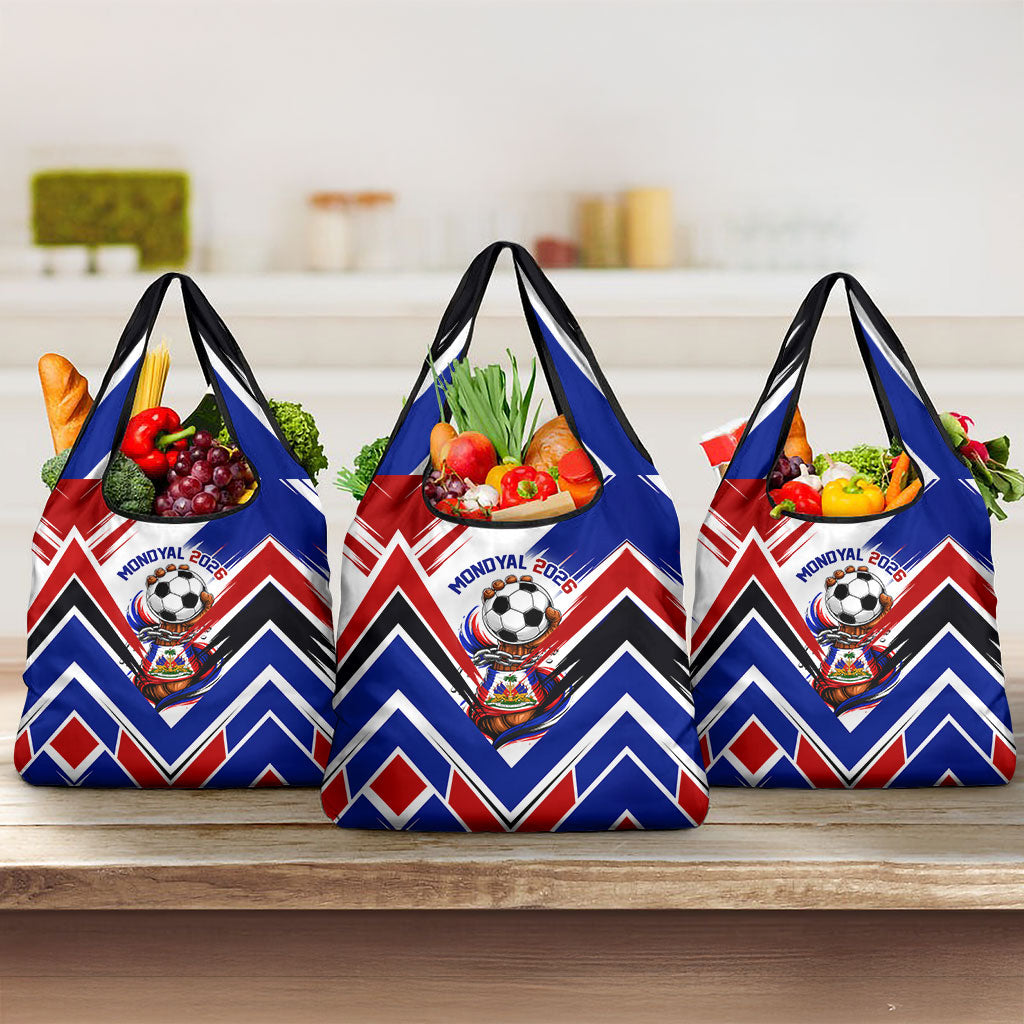 Haiti World Football Mondyal 2026 Grocery Bag Pride Ayiti Caribbean Culture Patriotic Crest