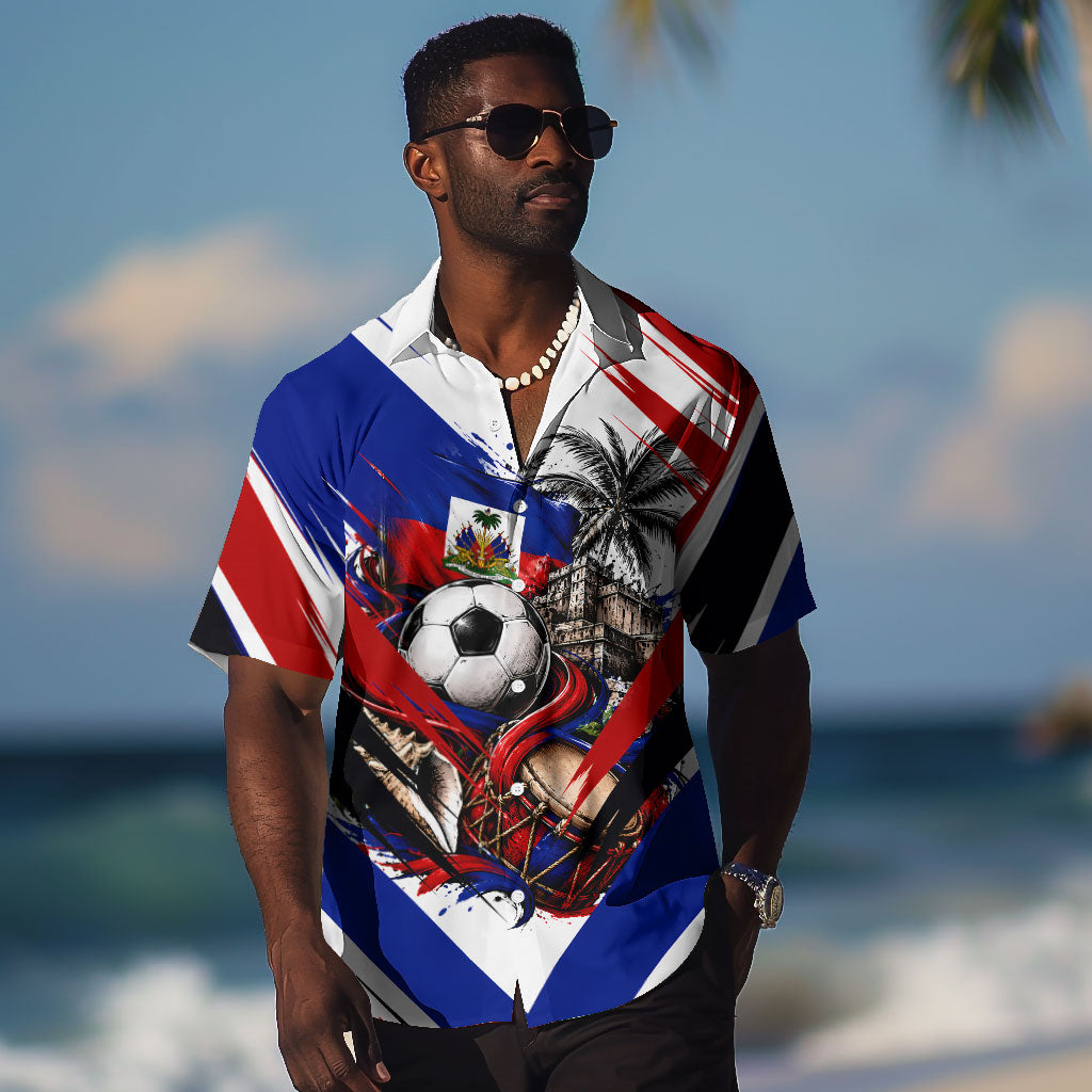 Haiti World Football Mondyal 2026 Hawaiian Shirt Pride Ayiti Caribbean Culture Patriotic Crest