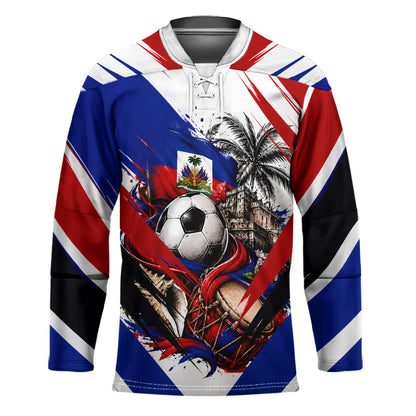 Haiti World Football Mondyal 2026 Hockey Jersey Pride Ayiti Caribbean Culture Patriotic Crest