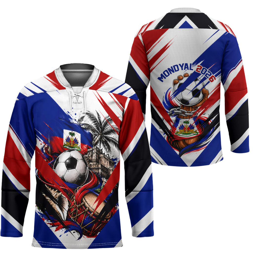 Haiti World Football Mondyal 2026 Hockey Jersey Pride Ayiti Caribbean Culture Patriotic Crest