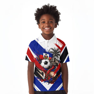 Haiti World Football Mondyal 2026 Kid Polo Shirt Pride Ayiti Caribbean Culture Patriotic Crest