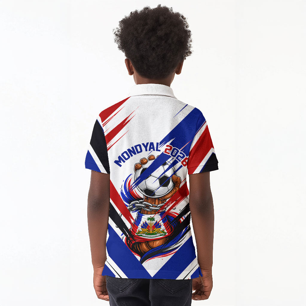 Haiti World Football Mondyal 2026 Kid Polo Shirt Pride Ayiti Caribbean Culture Patriotic Crest
