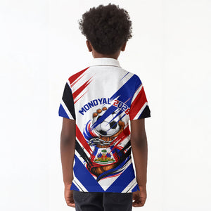 Haiti World Football Mondyal 2026 Kid Polo Shirt Pride Ayiti Caribbean Culture Patriotic Crest