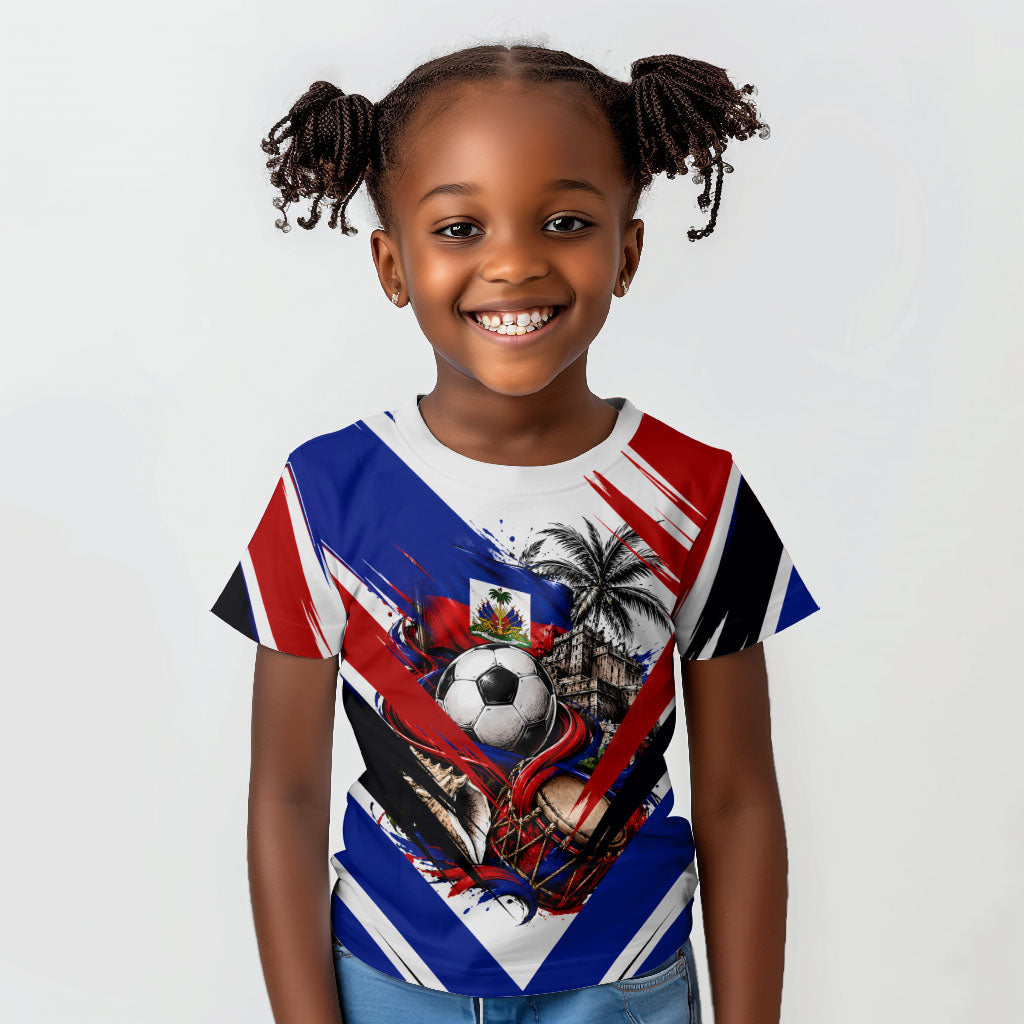 Haiti World Football Mondyal 2026 Kid T shirt Pride Ayiti Caribbean Culture Patriotic Crest