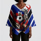 Haiti World Football Mondyal 2026 Kimono Sleeve Blouse Pride Ayiti Caribbean Culture Patriotic Crest