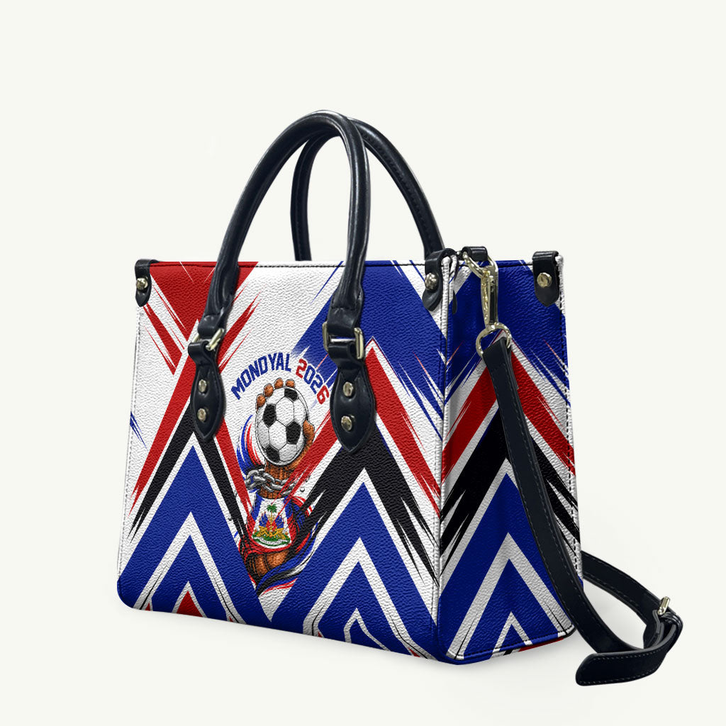 Haiti World Football Mondyal 2026 Leather Bag Pride Ayiti Caribbean Culture Patriotic Crest