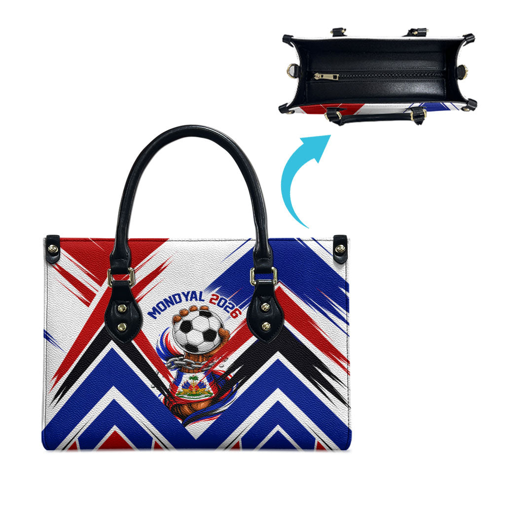 Haiti World Football Mondyal 2026 Leather Bag Pride Ayiti Caribbean Culture Patriotic Crest