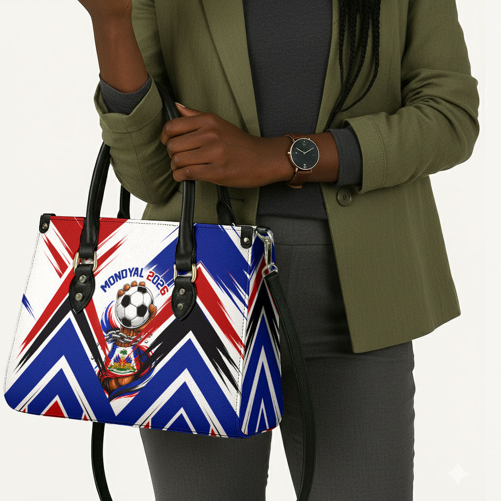 Haiti World Football Mondyal 2026 Leather Bag Pride Ayiti Caribbean Culture Patriotic Crest