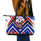 Haiti World Football Mondyal 2026 Leather Tote Bag Pride Ayiti Caribbean Culture Patriotic Crest