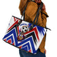 Haiti World Football Mondyal 2026 Leather Tote Bag Pride Ayiti Caribbean Culture Patriotic Crest