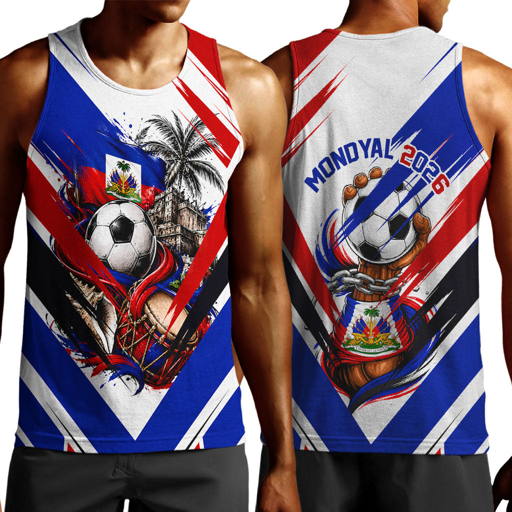 Haiti World Football Mondyal 2026 Men Tank Top Pride Ayiti Caribbean Culture Patriotic Crest