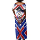 Haiti World Football Mondyal 2026 Off Shoulder Maxi Dress Pride Ayiti Caribbean Culture Patriotic Crest