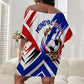 Haiti World Football Mondyal 2026 Off Shoulder Short Dress Pride Ayiti Caribbean Culture Patriotic Crest