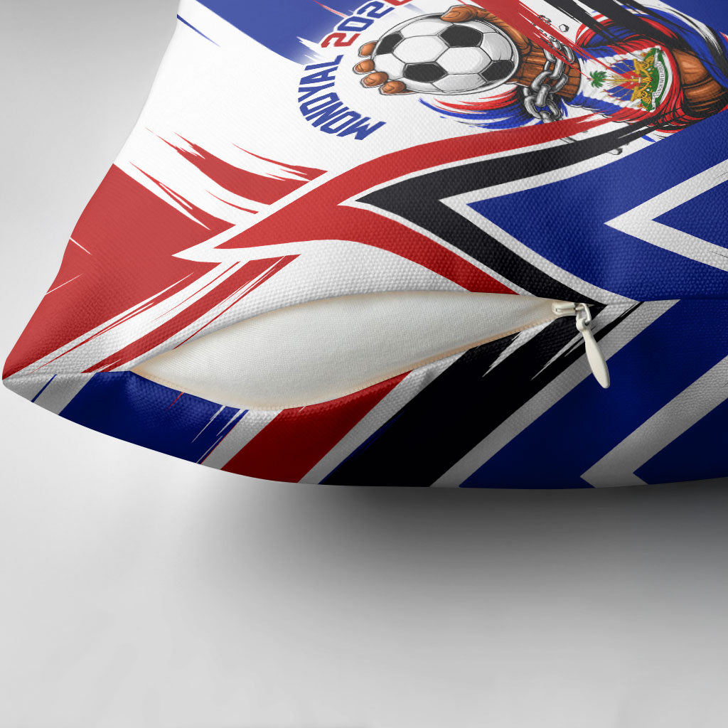 Haiti World Football Mondyal 2026 Pillow Cover Pride Ayiti Caribbean Culture Patriotic Crest