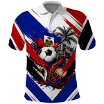 Haiti World Football Mondyal 2026 Polo Shirt Pride Ayiti Caribbean Culture Patriotic Crest