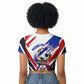 Haiti World Football Mondyal 2026 Raglan Cropped T shirt Pride Ayiti Caribbean Culture Patriotic Crest