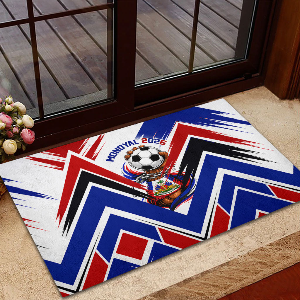 Haiti World Football Mondyal 2026 Rubber Doormat Pride Ayiti Caribbean Culture Patriotic Crest