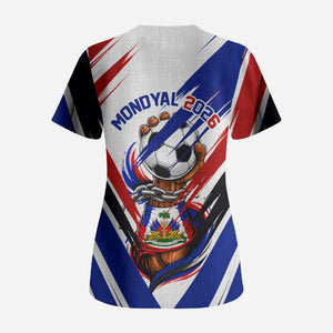 Haiti World Football Mondyal 2026 Scrub Top Pride Ayiti Caribbean Culture Patriotic Crest
