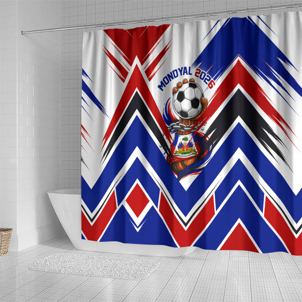 Haiti World Football Mondyal 2026 Shower Curtain Pride Ayiti Caribbean Culture Patriotic Crest