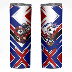Haiti World Football Mondyal 2026 Skinny Tumbler Pride Ayiti Caribbean Culture Patriotic Crest