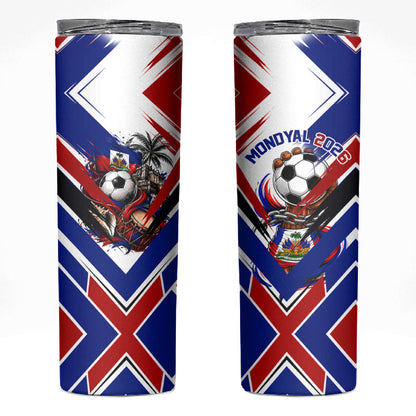 Haiti World Football Mondyal 2026 Skinny Tumbler Pride Ayiti Caribbean Culture Patriotic Crest