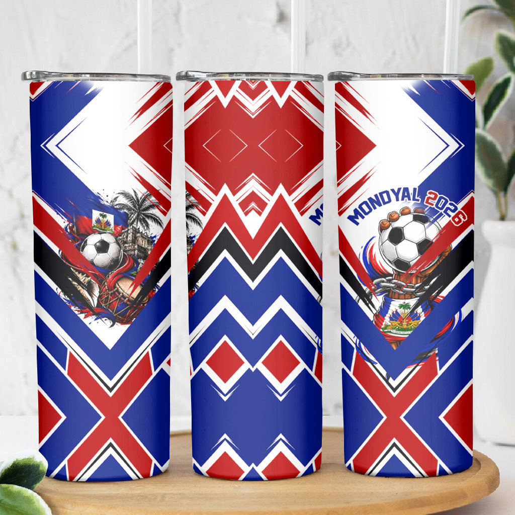 Haiti World Football Mondyal 2026 Skinny Tumbler Pride Ayiti Caribbean Culture Patriotic Crest