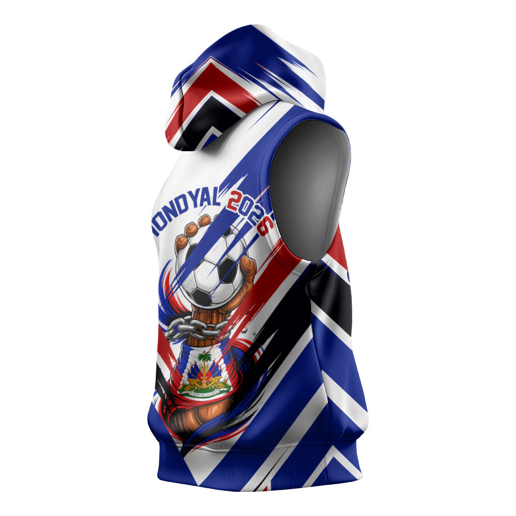 Haiti World Football Mondyal 2026 Sleeveless Hoodie Pride Ayiti Caribbean Culture Patriotic Crest