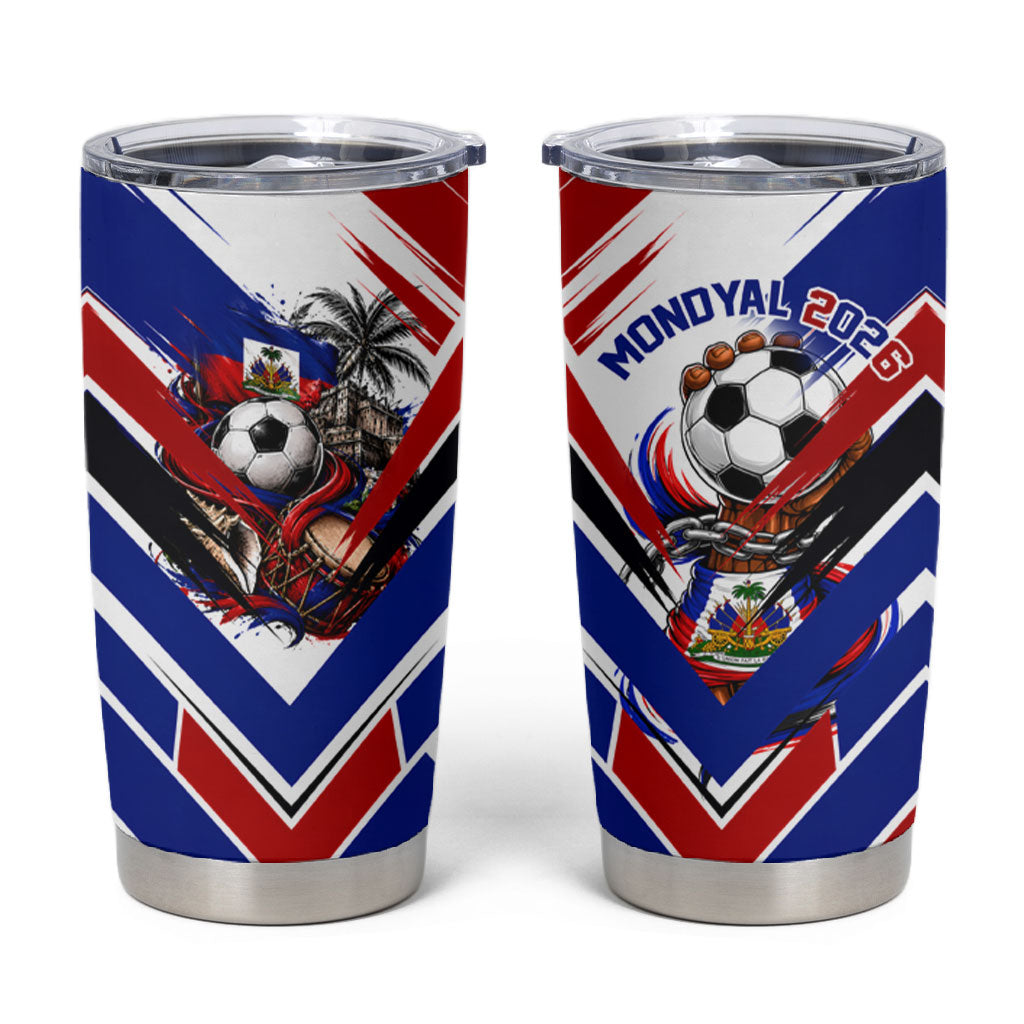 Haiti World Football Mondyal 2026 Tumbler Cup Pride Ayiti Caribbean Culture Patriotic Crest