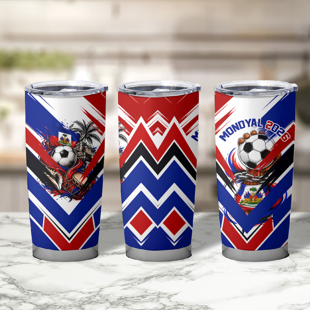 Haiti World Football Mondyal 2026 Tumbler Cup Pride Ayiti Caribbean Culture Patriotic Crest