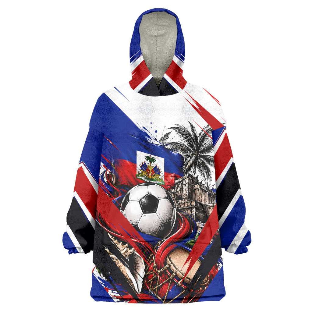 Haiti World Football Mondyal 2026 Wearable Blanket Hoodie Pride Ayiti Caribbean Culture Patriotic Crest