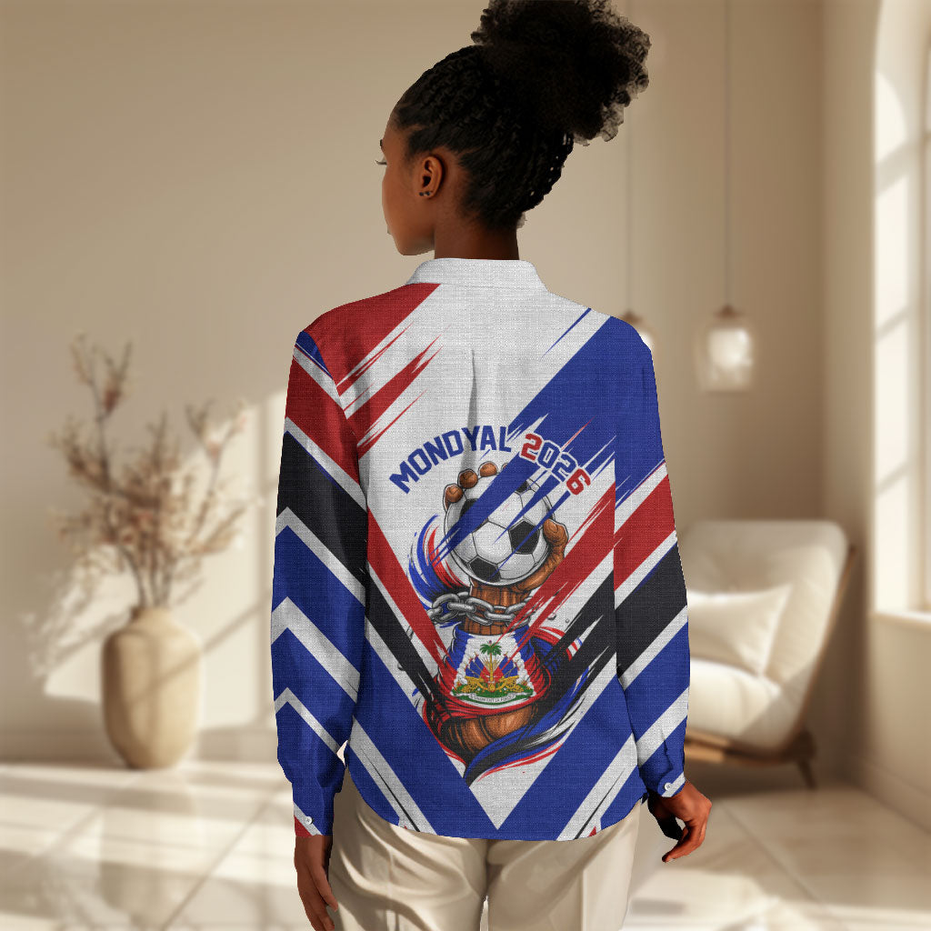 Haiti World Football Mondyal 2026 Women Casual Shirt Pride Ayiti Caribbean Culture Patriotic Crest