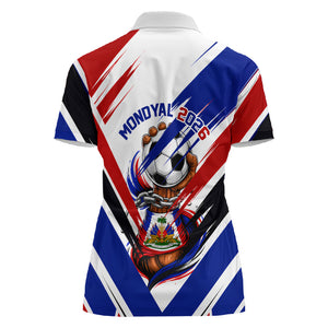 Haiti World Football Mondyal 2026 Women Polo Shirt Pride Ayiti Caribbean Culture Patriotic Crest