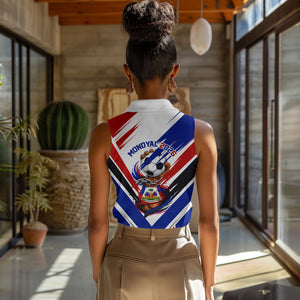 Haiti World Football Mondyal 2026 Women Sleeveless Polo Shirt Pride Ayiti Caribbean Culture Patriotic Crest