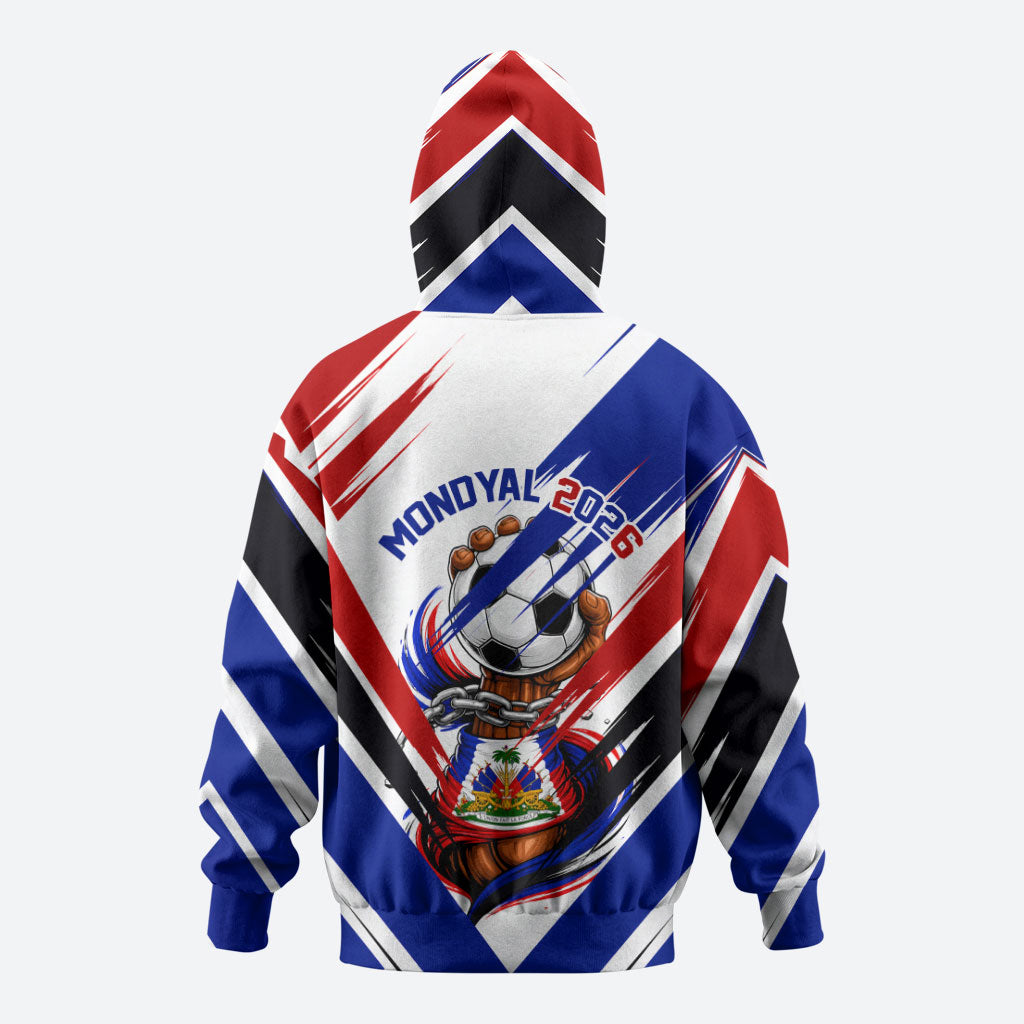 Haiti World Football Mondyal 2026 Zip Hoodie Pride Ayiti Caribbean Culture Patriotic Crest