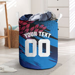 Personalized Antigua And Barbuda Cricket Laundry Basket Falcons Mascot Sport Style