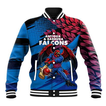 Personalized Antigua And Barbuda Cricket Baseball Jacket Falcons Mascot Sport Style