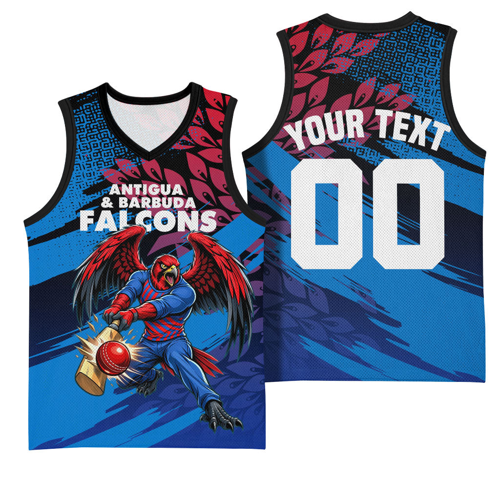 Personalized Antigua And Barbuda Cricket Basketball Jersey Falcons Mascot Sport Style
