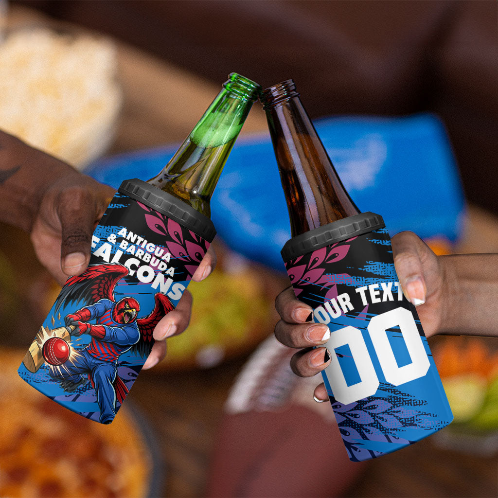 Personalized Antigua And Barbuda Cricket 4 in 1 Can Cooler Tumbler Falcons Mascot Sport Style