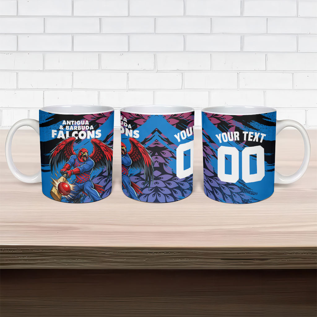 Personalized Antigua And Barbuda Cricket Ceramic Mug Falcons Mascot Sport Style