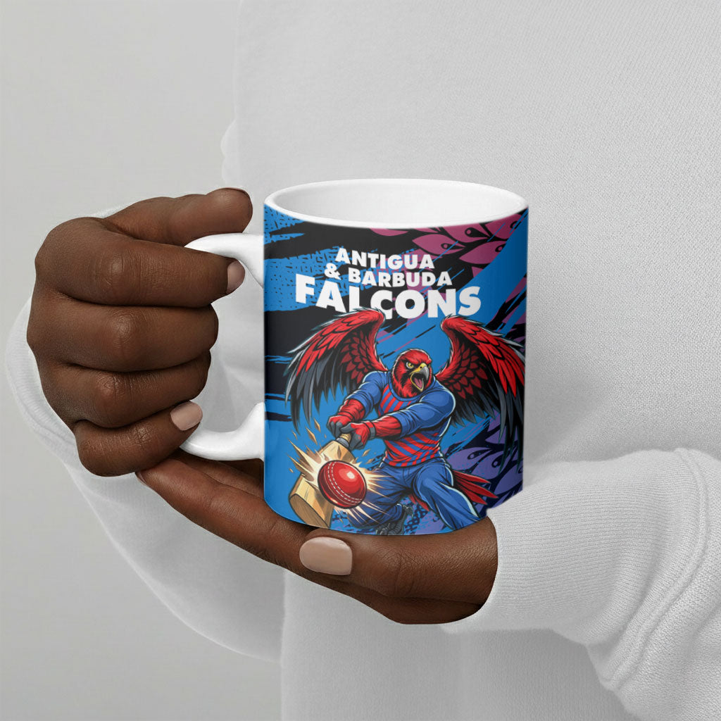 Personalized Antigua And Barbuda Cricket Ceramic Mug Falcons Mascot Sport Style
