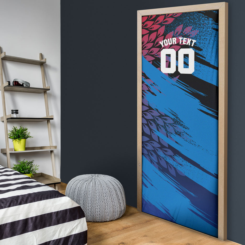 Personalized Antigua And Barbuda Cricket Door Cover Falcons Mascot Sport Style