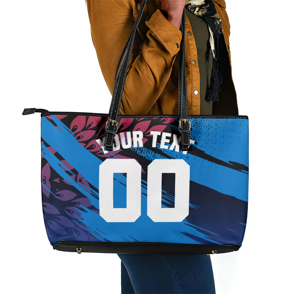 Personalized Antigua And Barbuda Cricket Leather Tote Bag Falcons Mascot Sport Style