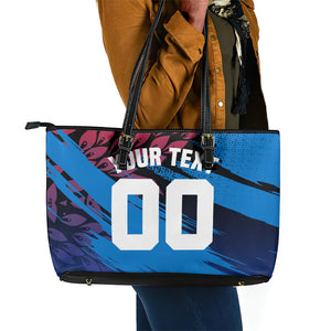Personalized Antigua And Barbuda Cricket Leather Tote Bag Falcons Mascot Sport Style