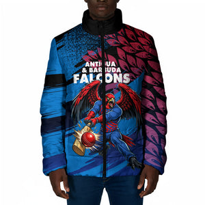 Personalized Antigua And Barbuda Cricket Padded Jacket Falcons Mascot Sport Style