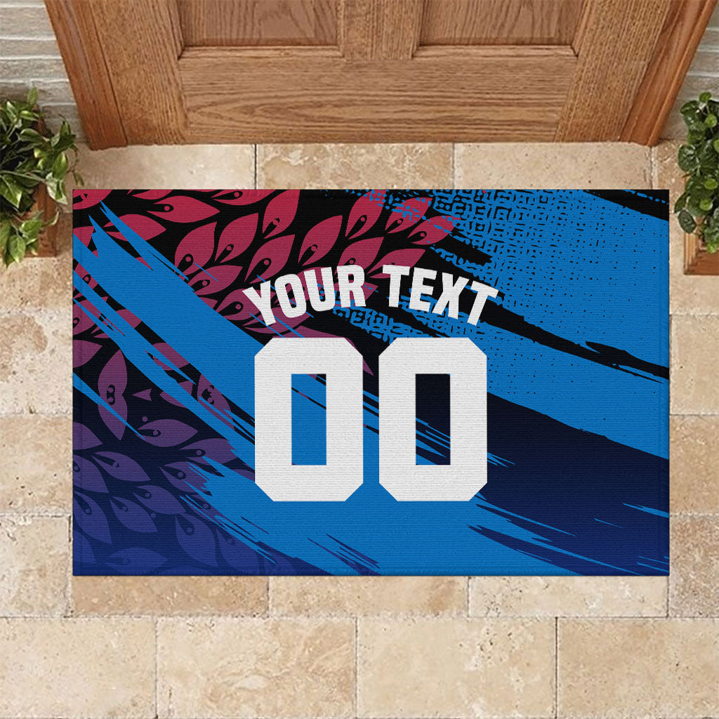 Personalized Antigua And Barbuda Cricket Rubber Doormat Falcons Mascot Sport Style