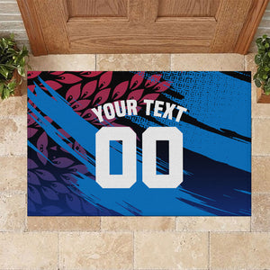 Personalized Antigua And Barbuda Cricket Rubber Doormat Falcons Mascot Sport Style