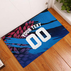 Personalized Antigua And Barbuda Cricket Rubber Doormat Falcons Mascot Sport Style