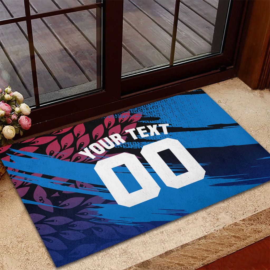 Personalized Antigua And Barbuda Cricket Rubber Doormat Falcons Mascot Sport Style