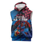 Personalized Antigua And Barbuda Cricket Sleeveless Zip Hoodie Falcons Mascot Sport Style