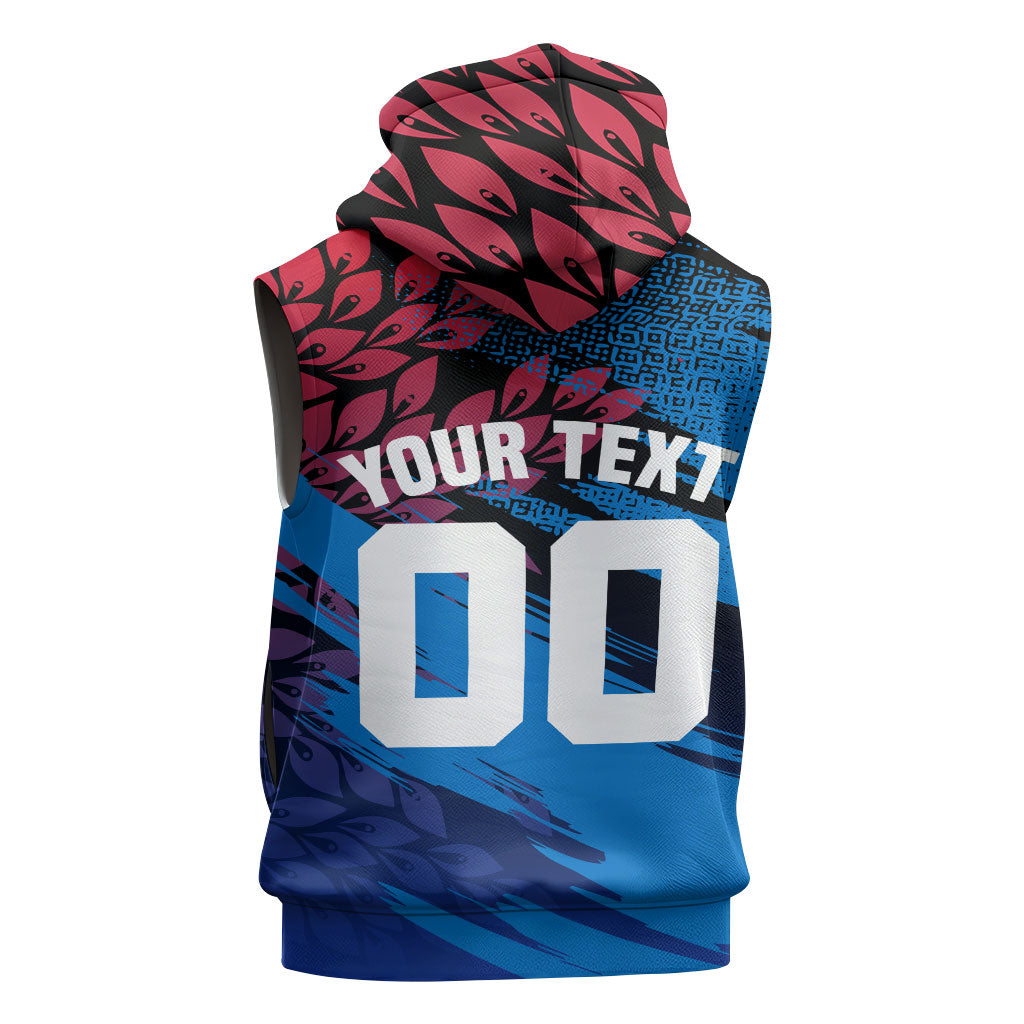 Personalized Antigua And Barbuda Cricket Sleeveless Zip Hoodie Falcons Mascot Sport Style